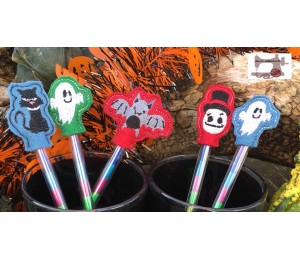 Stickserie - Spooky Friends Stifteaufsätze